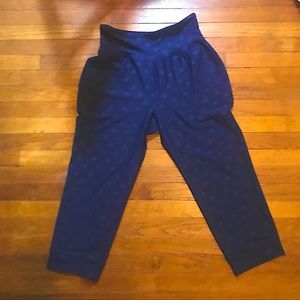 Old Navy Women’s High Waisted Joggers, Size L, Navy Blue With Star Pattern